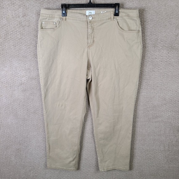JMS Just My Size Jeans Womens 22W Beige Classic Fit Twill Mid Rise Denim Stretch - Picture 1 of 13